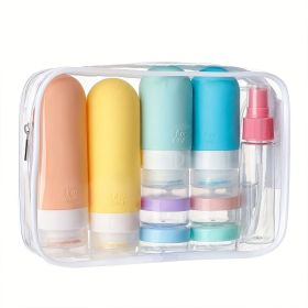 17PCS Leakproof Travel Bottles Set, Silicone Toiletry Containers for Shampoo Lotion Soap, TSA Approved with Storage Bag-liu (Material: Silicone, Color: 17PCS-A)