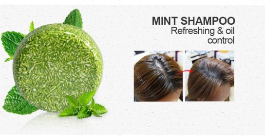 PURC Hair Shampoo Bar Ginger Polygonum Cold Processed Soap Smoothing Cleaning Anti Dandruff Soap Bar Soft Hair Care (Function: 1pcs Mint)