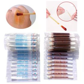 50/100pcs Disposable Medical Alcohol Sticks Disinfection Iodine Cotton Swabs Emergency First Aid Clean Wounds Supplies (Color: 50 Iodine 50 alcohol)