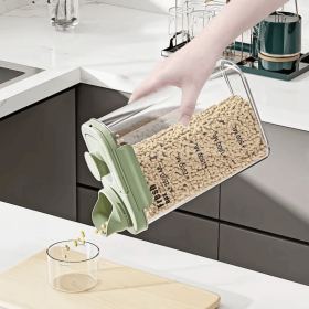 Airtight Food Storage Container - Large Capacity Sealed Bin for Rice, Grains & Dry Goods, Moisture-Proof & Mold-Resistant Kitchen Pantry Organizer (Color: Green)