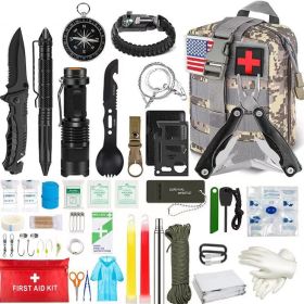 Outdoor SOS Emergency Survival Kit Multifunctional Survival Tool Tactical Civil Air Defense Combat Readiness Emergency Kit (Ships From: China, Color: Acu)
