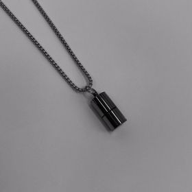 Creative Lighter Necklace Male Hip Hop (Color: Black)