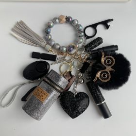 Finger Tiger Whistle Alarm Window Breaker Keychain Set (Color: Black)