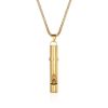 Blowable Whistle Necklace Men's And Women's Titanium Steel Whistle Pendant Sweater Chain