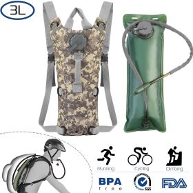 Tactical Hydration Pack 3L Water Bladder Adjustable Water Drink Backpack (Color: Acu, size: 3L)