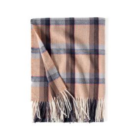 Women Winter Scarf Square Cashmere Pashmina Shawls And Wraps Female Warm Plaid Bufanda Luxury Tassel Scarves 2022 New (Color: 5)