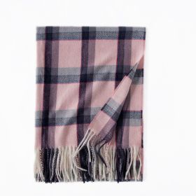 Women Winter Scarf Square Cashmere Pashmina Shawls And Wraps Female Warm Plaid Bufanda Luxury Tassel Scarves 2022 New (Color: 2)