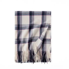 Women Winter Scarf Square Cashmere Pashmina Shawls And Wraps Female Warm Plaid Bufanda Luxury Tassel Scarves 2022 New (Color: 3)
