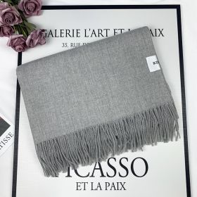 2022 Winter Scarf Solid Thicker Women Wool Cashmere Scarves Neck Head Warm Pashmina Lady Shawls And Wraps Bandana Tassel (Color: Gris)