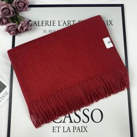 2022 Winter Scarf Solid Thicker Women Wool Cashmere Scarves Neck Head Warm Pashmina Lady Shawls And Wraps Bandana Tassel (Color: Color vino)