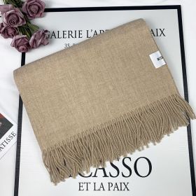 2022 Winter Scarf Solid Thicker Women Wool Cashmere Scarves Neck Head Warm Pashmina Lady Shawls And Wraps Bandana Tassel (Color: Caqui)