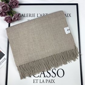 2022 Winter Scarf Solid Thicker Women Wool Cashmere Scarves Neck Head Warm Pashmina Lady Shawls And Wraps Bandana Tassel (Color: Marrón claro)