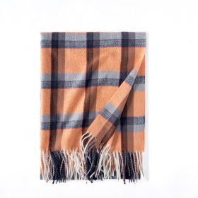 Women Winter Scarf Square Cashmere Pashmina Shawls And Wraps Female Warm Plaid Bufanda Luxury Tassel Scarves 2022 New (Color: 8)
