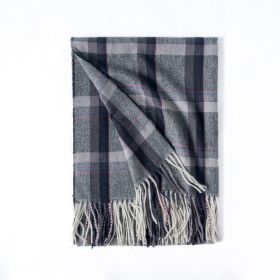 Women Winter Scarf Square Cashmere Pashmina Shawls And Wraps Female Warm Plaid Bufanda Luxury Tassel Scarves 2022 New (Color: 7)