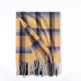 Women Winter Scarf Square Cashmere Pashmina Shawls And Wraps Female Warm Plaid Bufanda Luxury Tassel Scarves 2022 New (Color: 1)