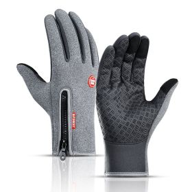 Hot Winter Gloves For Men Women Touchscreen Warm Outdoor Cycling Driving Motorcycle Cold Gloves Windproof Non-Slip Womens Gloves (Gloves Size: S, Color: Gray)