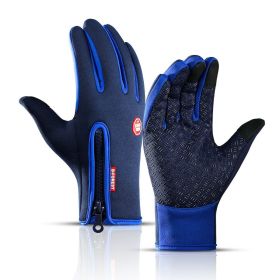 Hot Winter Gloves For Men Women Touchscreen Warm Outdoor Cycling Driving Motorcycle Cold Gloves Windproof Non-Slip Womens Gloves (Gloves Size: XXL, Color: Dark Blue)