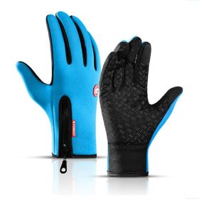 Hot Winter Gloves For Men Women Touchscreen Warm Outdoor Cycling Driving Motorcycle Cold Gloves Windproof Non-Slip Womens Gloves (Gloves Size: XXL, Color: Blue)
