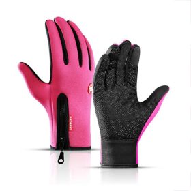 Hot Winter Gloves For Men Women Touchscreen Warm Outdoor Cycling Driving Motorcycle Cold Gloves Windproof Non-Slip Womens Gloves (Gloves Size: XXL, Color: pink)
