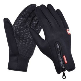 Hot Winter Gloves For Men Women Touchscreen Warm Outdoor Cycling Driving Motorcycle Cold Gloves Windproof Non-Slip Womens Gloves (Gloves Size: XXL, Color: Black)