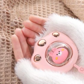 Cat Paw Rechargeable Hand Warmer; Portable Cute Student Fast Heating; Cartoon Mini Paw Handy Warming Device For Winter Cold Snow Weather (Color: pink)