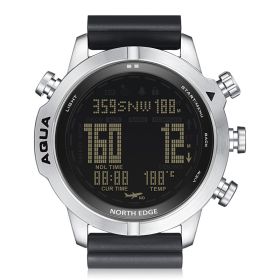 Men's outdoor sports waterproof intelligent diving computer watch altitude pressure compass temperature electronic watch (colour: BLACK)