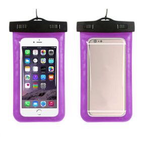 3 Pack Waterproof Floating Cell Phone Pouch Dry Bag Case Cover For Phone Samsung (Pouch Color: Purple)