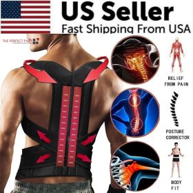 Adjustable Posture Corrector Low Back Support Shoulder Brace Belt For Men Women (Brace Size: XL)