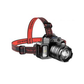 Rechargeable Head Lamp for Camping/Running/Hiking/Fishing (Type: Headlamp, Color: Black & Red)