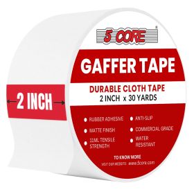 5 Core Gaffers Tape 2 Inch 30 Yards Professional Pro Gaff Tape Non Reflective Water Resistant (SKU: GFF TP WH)