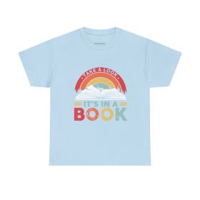 Its In A Book Premium T-Shirt (Color: Light Blue, size: XL)