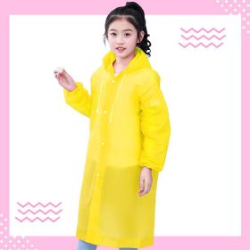 Transparent; portable and backpackable girl's poncho (Color: Yellow, size: One size)