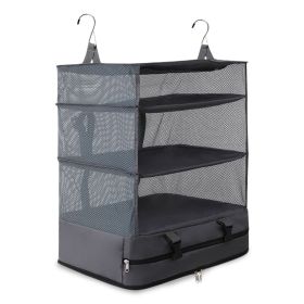 Easy Travel Foldable Luggage Organizer (Color: Black)