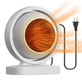300W Space Heater with 30° Tilting Angle 3S Fast Heating Portable Desktop Electric Heater For Indoor Use With Overheat Protection Tip Over Protection (Color: White)
