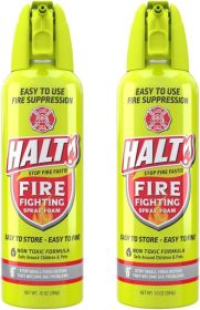 HALT! Handheld Fire Fighting Foam Spray â€“ Non-Toxic, Easy to Use, Store, and Find in Emergency â€“ Compact & Portable â€“ Ideal for Home, Kitchen (size: 2 Pack)