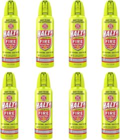 HALT! Handheld Fire Fighting Foam Spray â€“ Non-Toxic, Easy to Use, Store, and Find in Emergency â€“ Compact & Portable â€“ Ideal for Home, Kitchen (size: 8 Pack)