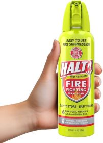 HALT! Handheld Fire Fighting Foam Spray â€“ Non-Toxic, Easy to Use, Store, and Find in Emergency â€“ Compact & Portable â€“ Ideal for Home, Kitchen (size: 1 Pack)