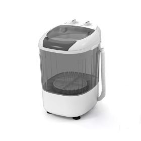 Portable Mini Semi-automatic Washing Machine with Drain Hose (Color: Gray, Type: Washing Machine)
