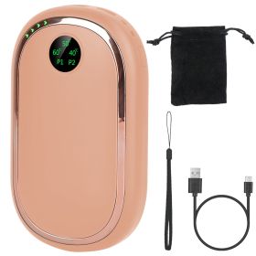 Portable Rechargeable Hand Warmer - 3 Levels, Double-sided Heating, Power Bank (Color: pink, size: One size)