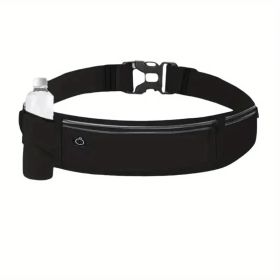 Ultra-Light Running Waist Pack – Breathable Nylon Belt Bag with Lock Closure & Reflective Strips for Safety (Unisex, 6 Colors) (Color: Black)