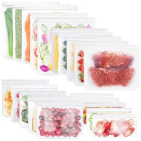 20Pcs Reusable Food Storage Bags 5 Sandwich Snack Gallon Quart Bag Leakproof BPA Free Food Container Freezer Safe Lunch Bag (Color: Multi, size: One size)