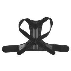 Unisex Back Posture Corrector Lumbar Upper Back Clavicle Shoulder Brace Belt (Color: Black, size: XXL)