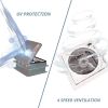 RV Roof Vent Fan 14" with LED Light,4 Speed Reversible 12V RV Exhaust Fan Low Noise,UV Protection,Manual Open for Camper,Travel,Cargo Trailer