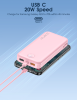 Portable Power Bank with Built in Cables Mobile Phone Portable Charger Power Phone Charger Backup Battery for IPhone,Andriod Phone, Galaxy Ect.