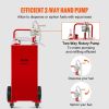 VEVOR 30 Gallon Fuel Caddy, Gas Storage Tank & 4 Wheels, with Manuel Transfer Pump, Gasoline Diesel Fuel Container for Cars, Lawn Mowers, ATVs, Boats