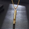 Blowable Whistle Necklace Men's And Women's Titanium Steel Whistle Pendant Sweater Chain