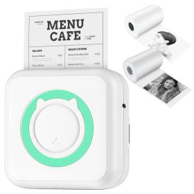 Pocket Wireless Thermal Printer Portable Mini Sticker Maker Machine Rechargeable Inkless Photo Printer for Printing Label Journal Study Notes Memo Pho (Color: Blue)