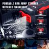 Car Jump Starter Booster with LED Flashlight for Outdoor Emergency